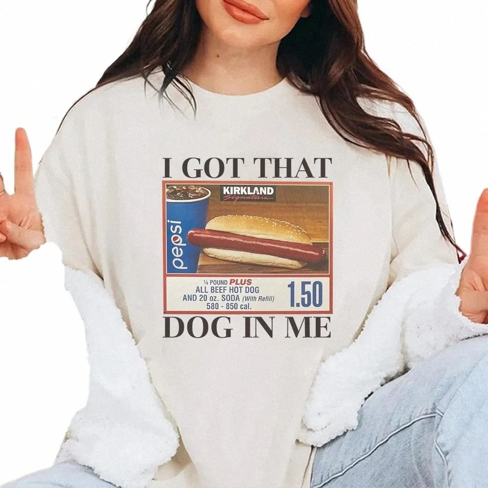 Hot Dog T-shirts Jag fick den hunden i mig trendig rolig t-shirt plus storlek kvinnor håller 150 dank meme shirt cott short hylsa topp tees c1zf#