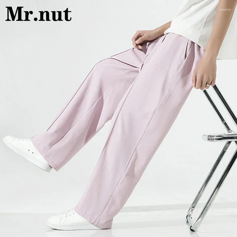 Pantalons pour hommes vêtements en soie glacée unisexe été Cool pantalons grande taille jambe large Harajuku Baggy survêtement mode pantalon décontracté