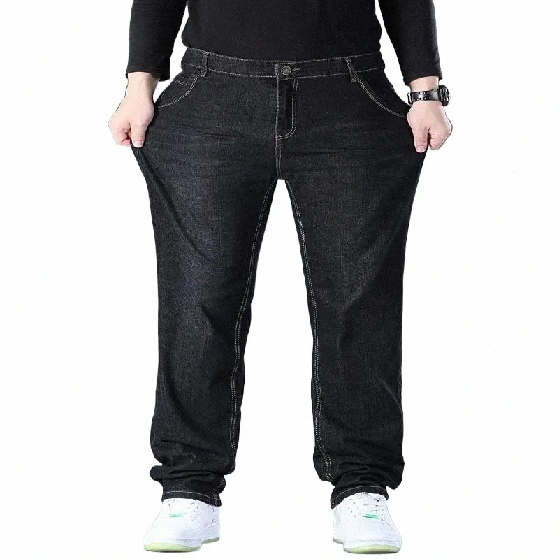 10xl Oversize Jeans Voor Mannen Fi Losse Broeken Broeken Plus Size Jeans Baggy Dagelijkse Werkkleding Grote Jeans Broeken Broeken Man 00El#