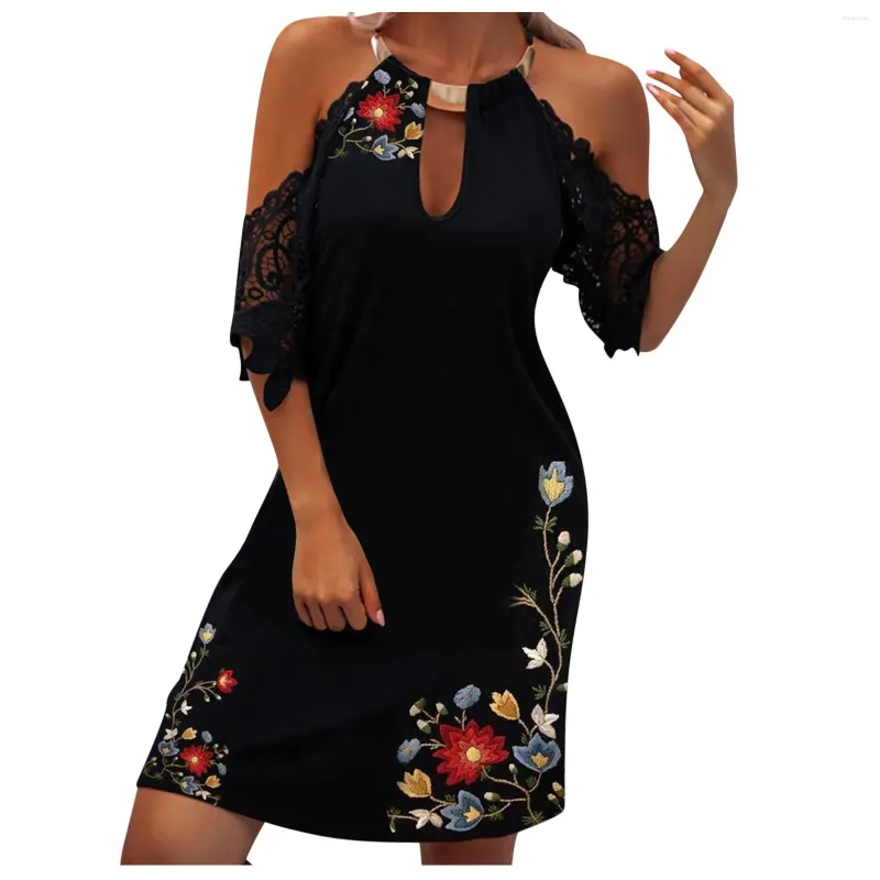 Casual Jurken Zomer Harajuku Halter Mouwloze Print Vrouwen Bloemen Jurk Sexy Kant Uitgehold Plus Size Strand A-lijn Gewaad