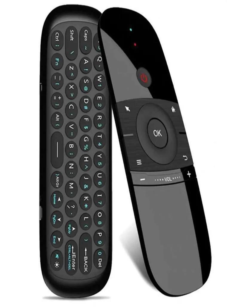 W1 24g air mouse teclado sem fio controle remoto infravermelho aprendizagem 6 eixos receptor de sentido de movimento para caixa de tv pc270g2302376
