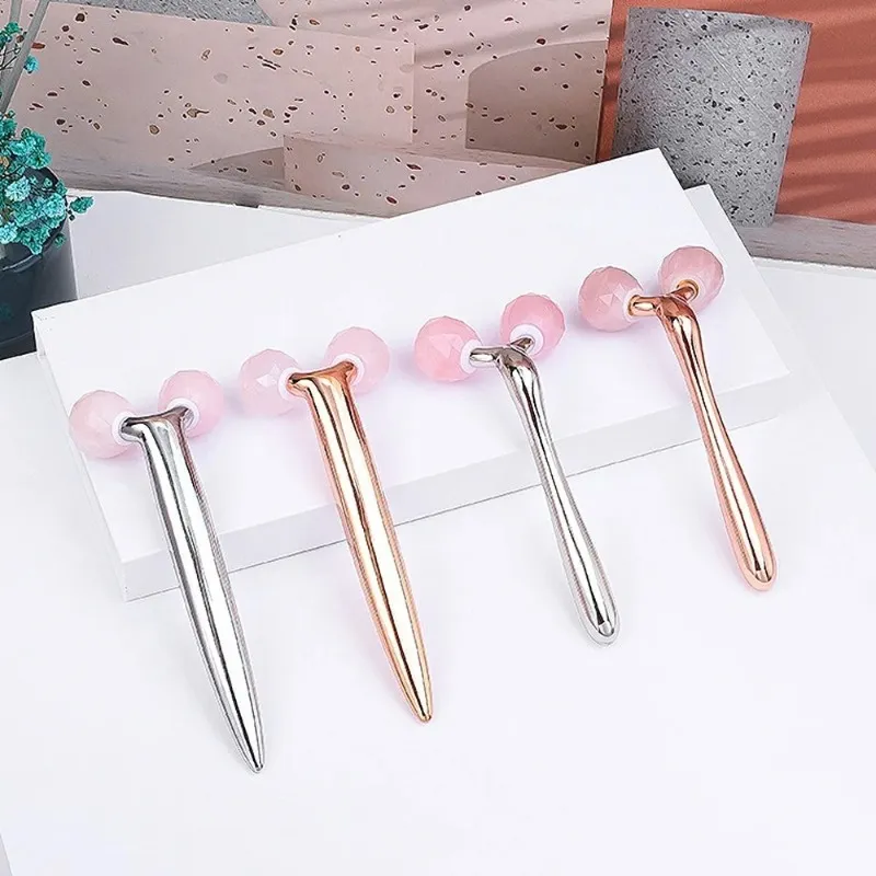 NIEUW 2024 3D FACE LIFT Massager 24k gouden face lift Bar Jade Roller Facial Massage Guasha Board Natural Rose Quartz Beauty Skin Tools