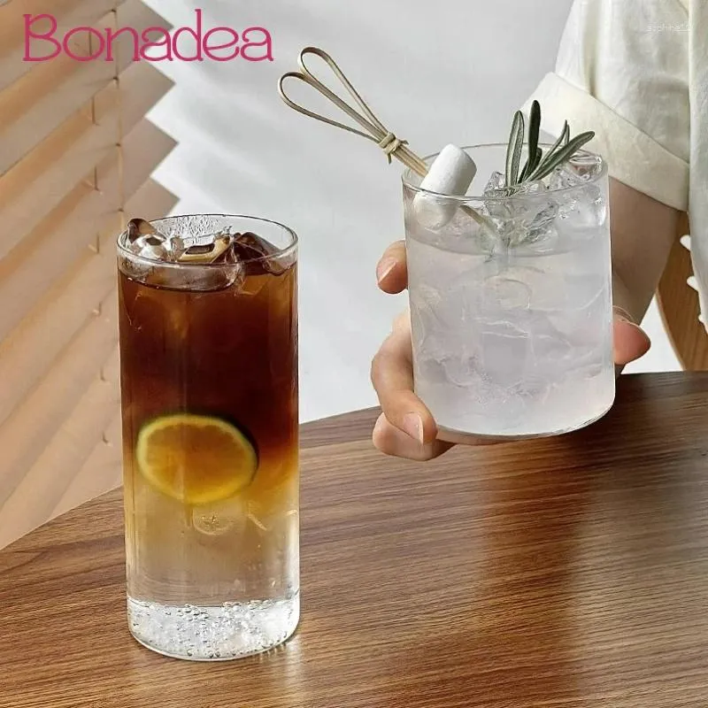 Bicchieri da vino Tazze da caffè sottili Tazza da acqua trasparente Succo di vetro creativo Bevanda fredda Accessori da cucina americana