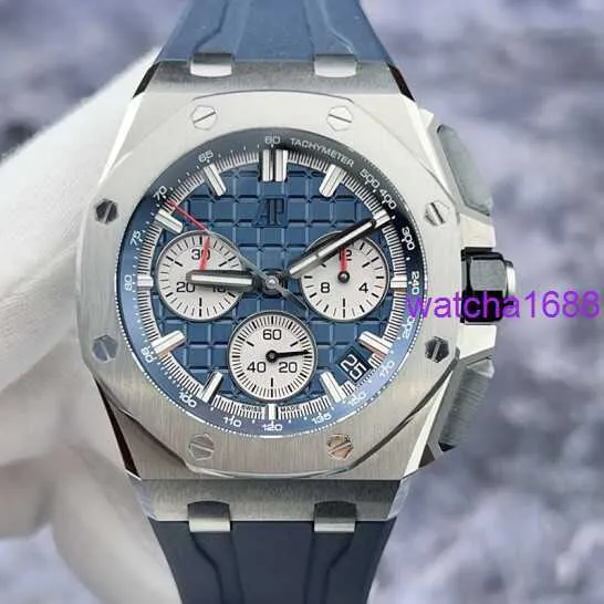 Belle montre-bracelet AP Royal Oak Offshore série 26420TI montre mécanique automatique bleu et blanc pour hommes avec fonction de synchronisation de la date