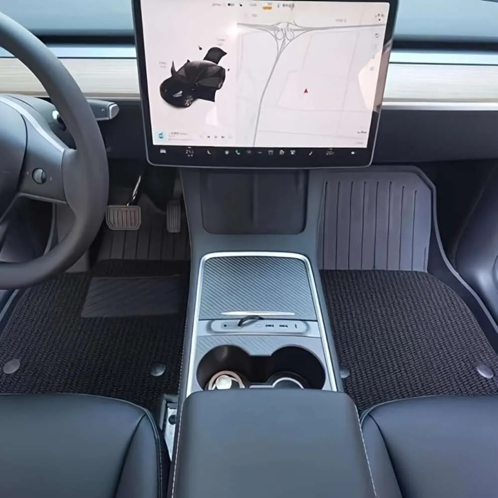 Tesla için 2021-2023 TPE Liners Model 3 Tüm hava durumu otomobil aksesuarları ikili güncellenmiş çift katmanlı zemin paspasları 