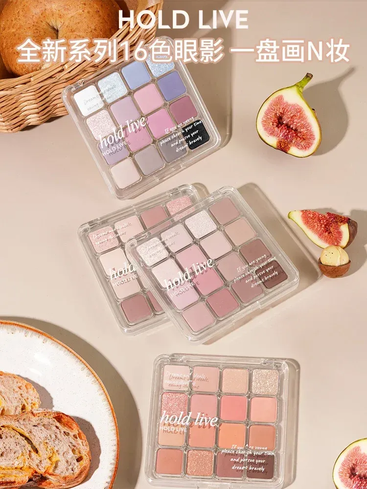 Shadow HOLD LIVE palette de fard à paupières à carreaux 16 couleurs rose marron melon miel nouvelle couleur fard à paupières mat nacré paillettes blush