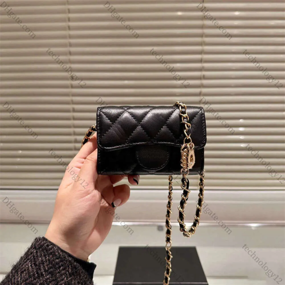 Designer plånbok läder guldkedja axelväska liten plånbok kvinnokorthållare handväska mini handväska messenger väska