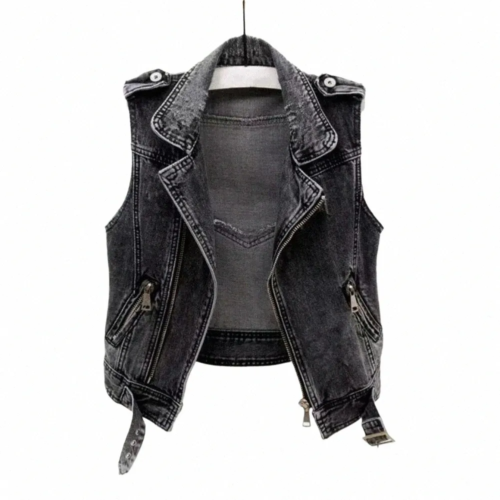 fi Denim Mulheres Mens Rivet Denim Vest Punk Party Studded Slim Fit Jean Jacket Masculino Sleevel Colete Para Homens Colete x6lN #