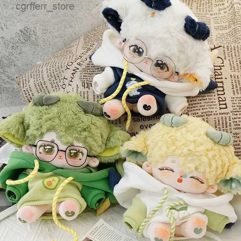 Animais de pelúcia de pelúcia 20 cm Kawaii Plush Doll Doll Toy Sheep Sheep Cotton Cotority Doll com Animal Ear Tail Pluxh Doll Toy Girl and Childrens Gift240327