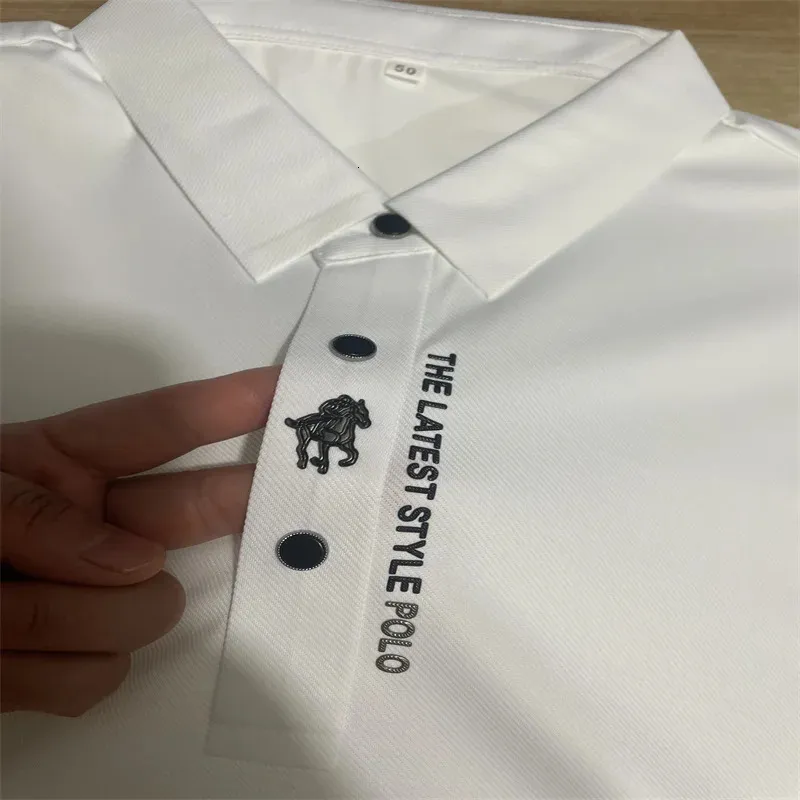polo shirts for men Color High Quality Short Sleeve Shirt Lapel Collar Men Fashion Casual No Trace Printingpolo 240329
