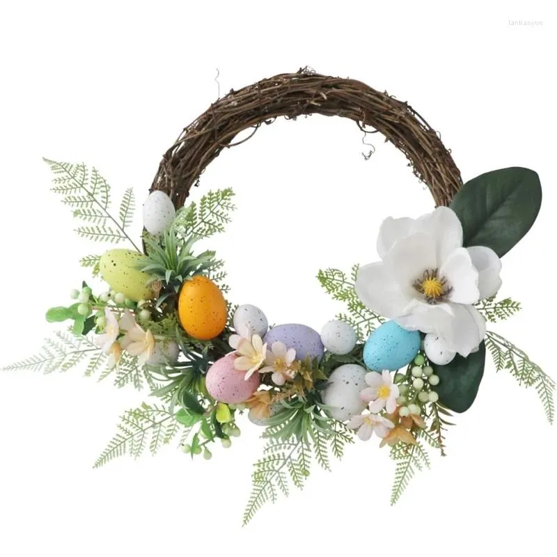 Fleurs décoratives fête de pâques couronne florale accessoire cheveux avec décorations multicolores fleur