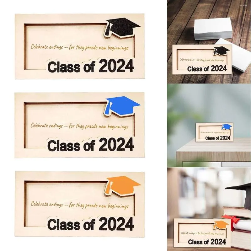 Party Supplies Card Box Wood Cash Holder Placing Money 2024 Graduation Gift