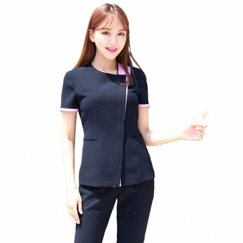 Verão Beleza Sal Cosmetologista Roupas de Trabalho Hotel Garçons Uniforme Massagista Spa Uniform Set D3wR #