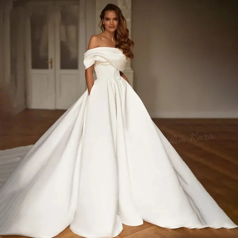 flowy white dress boho Boho Sleeved Flowy Lace Chiffon Wedding Dress