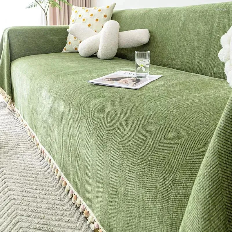 Cubiertas de sillas Modernas simples Chenille Herringbones Sofá Cubierta de tela Four Seasons Toalla universal Manta de alfombra completa