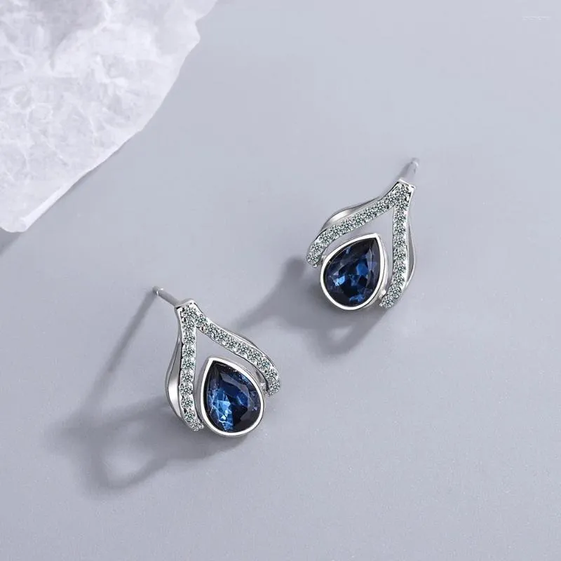 Серьги-гвоздики из стерлингового серебра 925 пробы, синий сапфир, серьги в богемном стиле, Aros Mujer Oreja, ювелирные изделия, драгоценный камень Orecchini, гранат