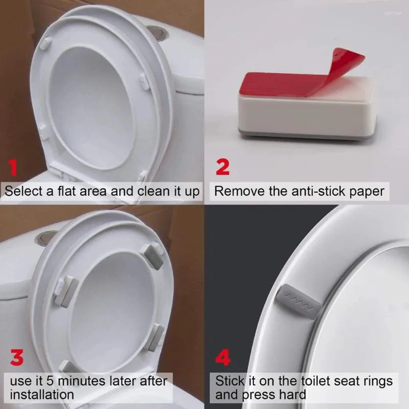 Toilet Seat Covers 8PCS Bumper Protection Pad Bathroom Accessories Buffer Shockproof Replacement Bumpers Strong Adhesive