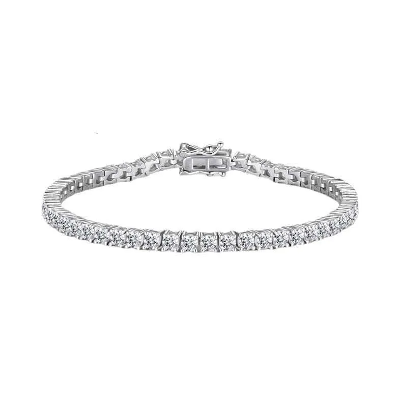 Ny ljus lyx unik och utsökt Instagram -stil armband kvinnor full diamant s925 ren silver högklassig tenniskedja NRI5