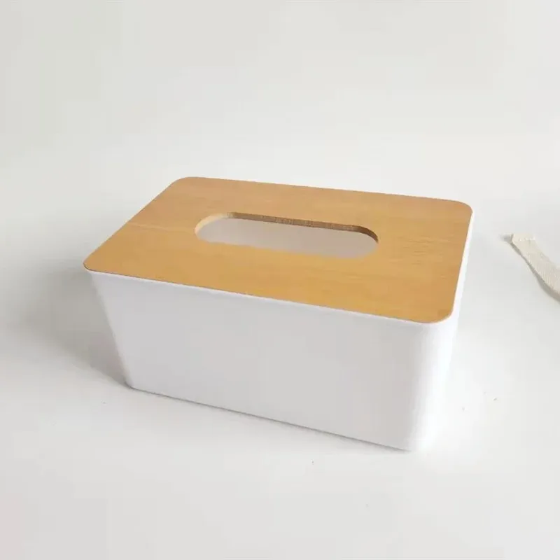 Caja de pañuelos japonesa con cubierta de madera, caja de papel higiénico, soporte para servilletas de madera maciza, dispensador de papel tisú para el hogar y el coche, Simple y elegante