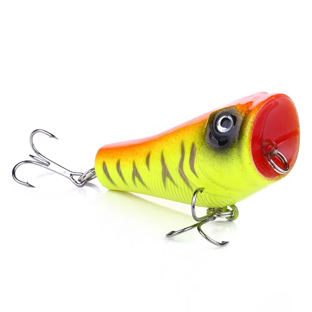 Popper Top Water Minnow Fishing Lures Artificial Hard Bait Bass Wobbler Fish Tackle 5cm 8.8g