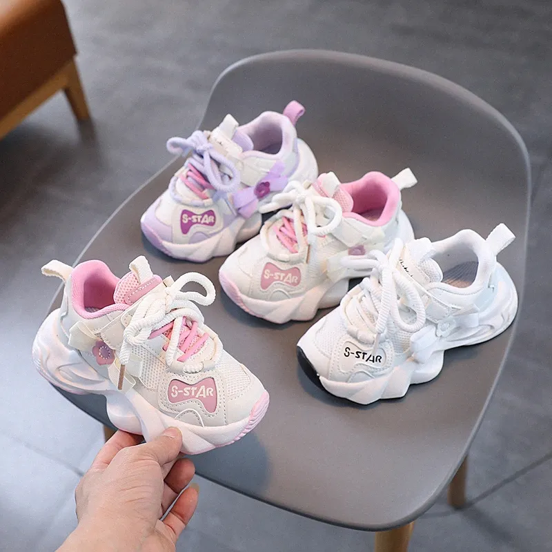 Sneakers pour enfants chaussures de tout-petits décontractées courir les enfants pour bébé chaussures de sport bébé printemps garçons filles kid chaussure violette blanc rouge rose vert taille 26-37 c2ra #