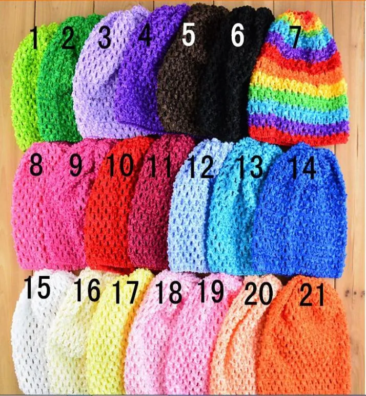 50 stuks kleurrijke baby 6quot gehaakte muts hoeden baby handgemaakte gebreide wafel hoed string tarwe caps pasgeboren cap 21 kleuren MZ91016677738