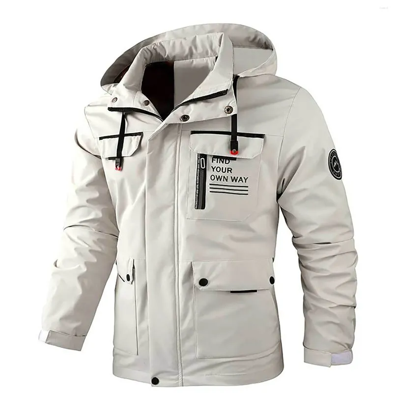 남성용 재킷 가을 겨울 남성 후드 윈드 윈드 브레이커 야외 재킷 패션 단색 긴 소매 지퍼 포켓 두껍게 따뜻하게