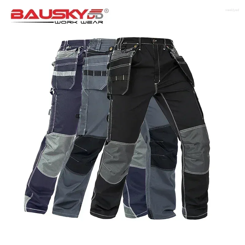 Men's Pants Multi Pockets Working Uniforms For Tools Black Clothes Workwear