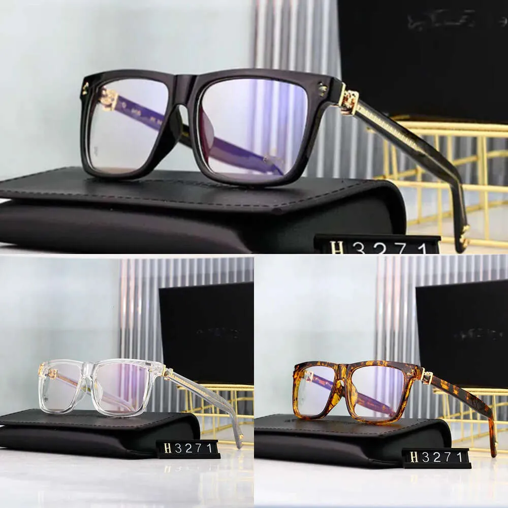 Cross-zonnebrillen Ch-frames Designer Luxe Chromes Dames Celebrity's Zwart Ultra Licht Anti Blauw Frame Bijziendheid Brillen Hart Bril 2024 Hoge kwaliteit Iz5i romes