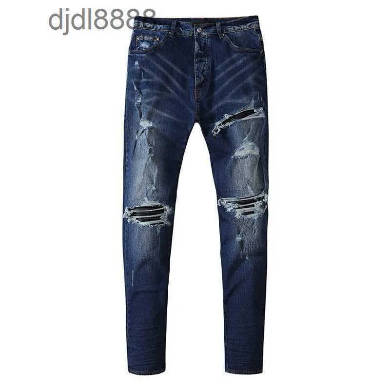 Pantalons de créateurs pour hommes Off Amira Jeans Leggings en denim extensible à la mode Moto déchirée pour hommes