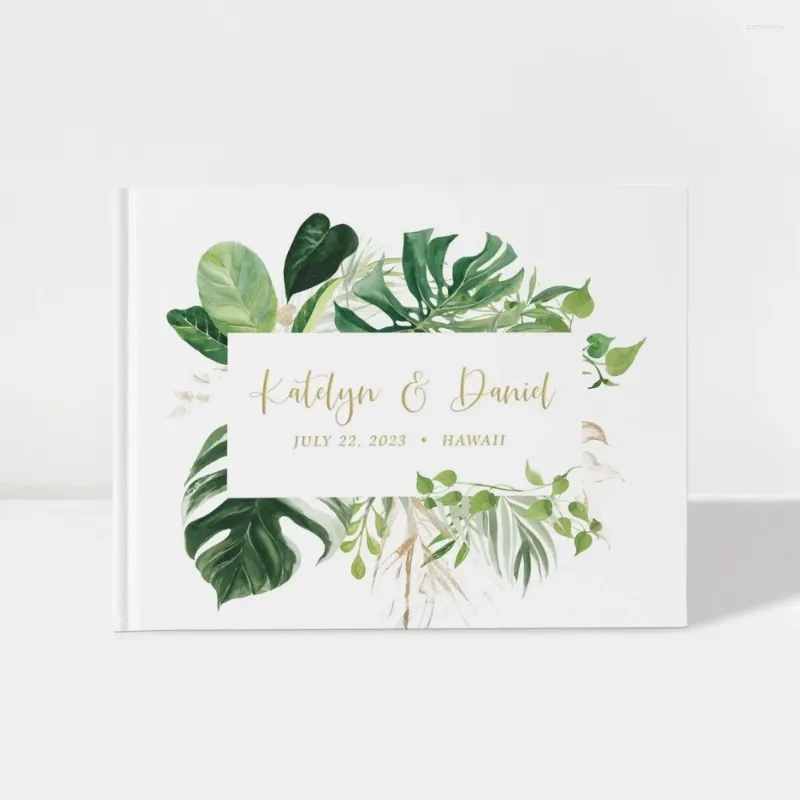 Party Supplies Tropical Wedding Guest Book | Gold Foil 50 Sheets Of Paper Color Choices Available Design: A027
