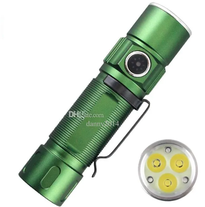 Мощный 3 светодиодный фонарик 15 Вт USB перезаряжаемый тактический охотничий фонарик портативный карманный мини уличный сильный свет фонарик