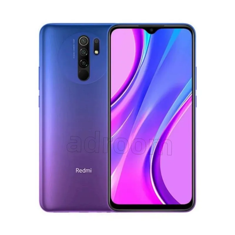 Redmi 9 Chinois Brand Cell Phones Side Face Face Face Déverrouiller un smartphone à haut-parleur à télécommande infrarouge à télécommande infrarouge à haute définition Smartphone