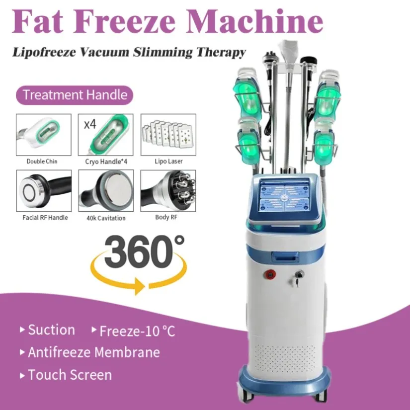 Slimming Machine Fat Freeze Slim Body Freezing Machine Cryo 40K Cavitation Wrinkle Removal Face Lifting Beauty Equipment