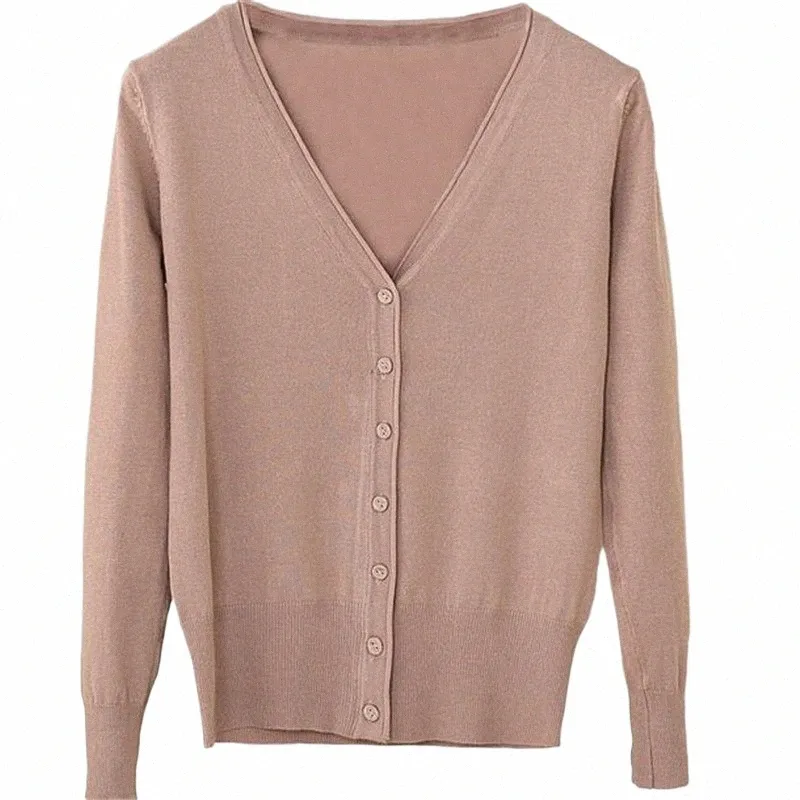 2020 primavera cardigan donna coreano scollo a V cardigan lavorato a maglia Feminino signore Lg manica allentata mozziconi cardigan cappotto sottile ZY3603 W29C #