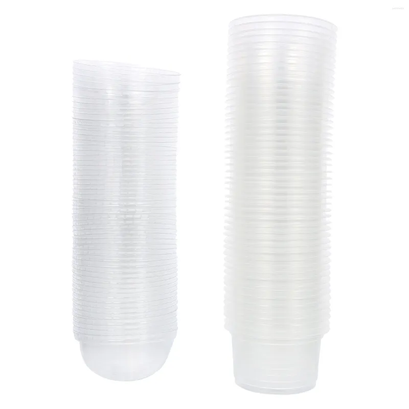 Disposable Cups Straws 50pcs/20pcs Dessert Transparent Plastic Salad Bowl Ice Cream With Hole Dome Cover
