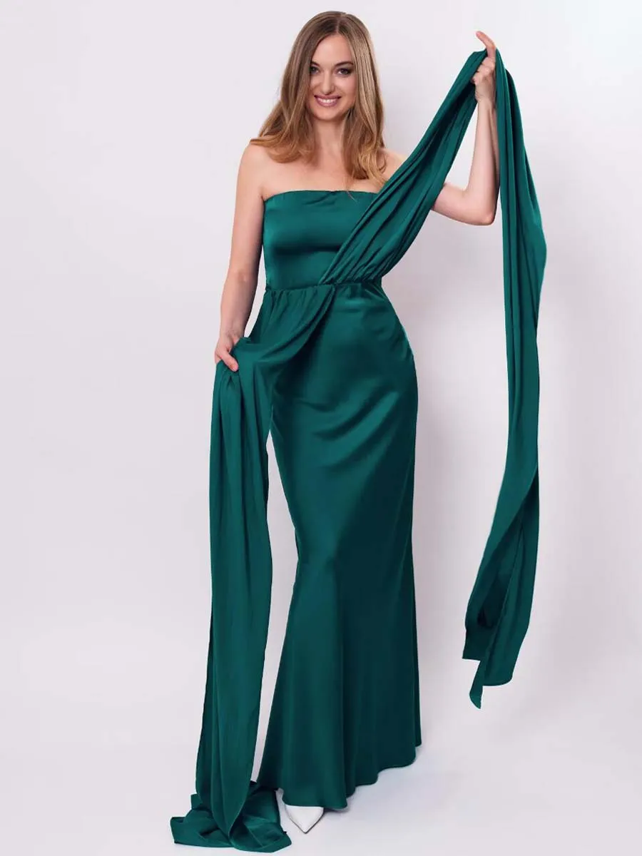 white christmas dresses A line Dark Green Long Prom Dress, Evening Dress fg4296 – formalgowns main image 0