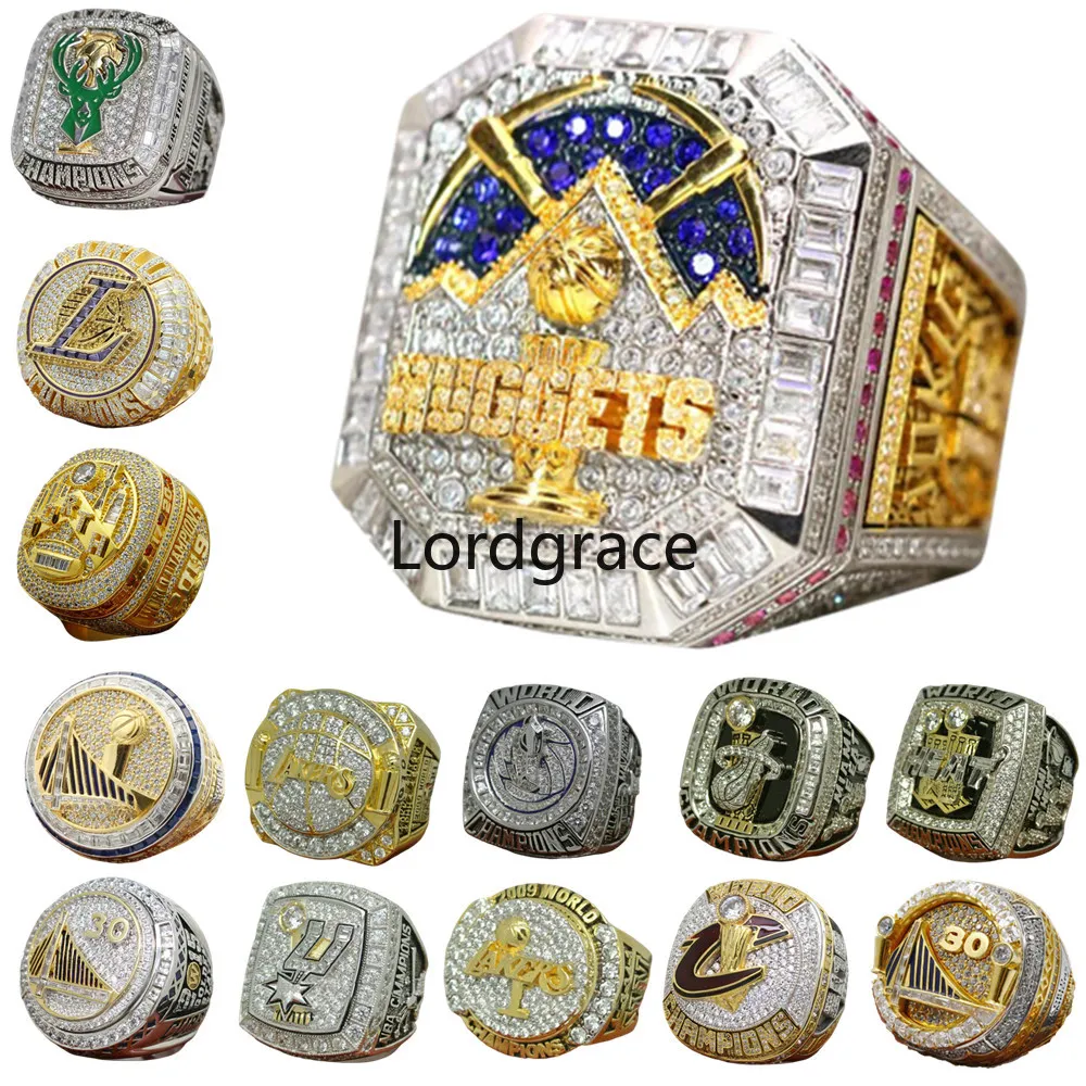 Luxo World Basketball Championship Ring Designer 14K Gold 2023 Nuggets Jokic Champions Anéis para Mens Womens Diamond Sport Jóias