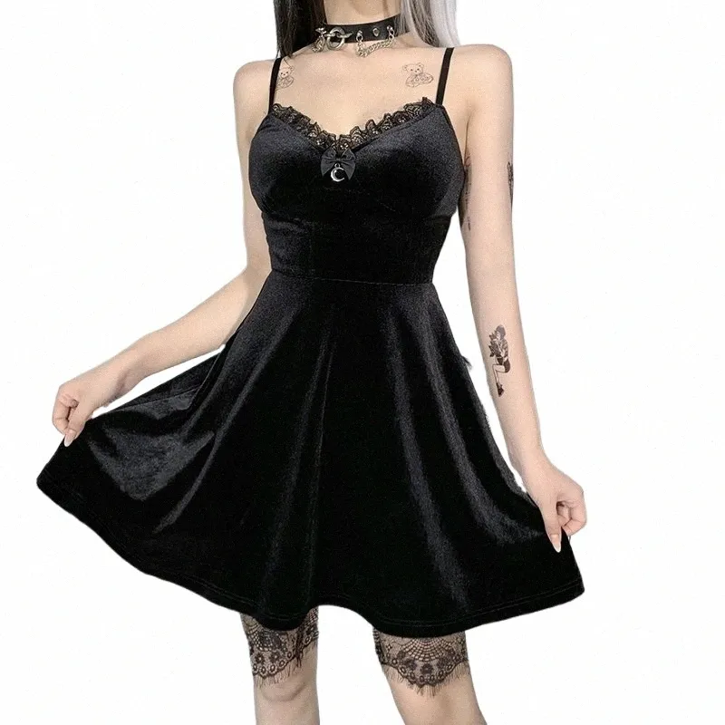 gotisk stil sexig smal hottie hängslen dr avslöjar bystig backl spets kjol kort kjol g5h2#