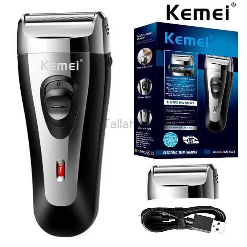 Shavers elettrici Kemei potente rasoio ricaricabile per uomini lamina di rasoio elettrico a rasatura a testa di barba USB facciale elettrico USB facciale con maglia extra 240410