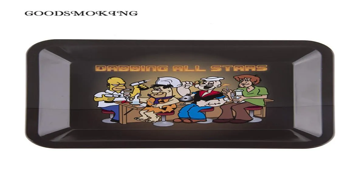 Rolling Tray Dabbing All Stars -brickor med liten storlek Metal Cartoon Tray Pallet för rökningstillbehör3510849