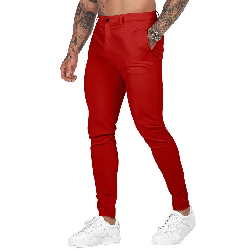 Pantaloni pantaloni di colore solido a metà vita pantaloni autunnali pantaloni da carico casual jogger dritte sport business office matite pantaloni