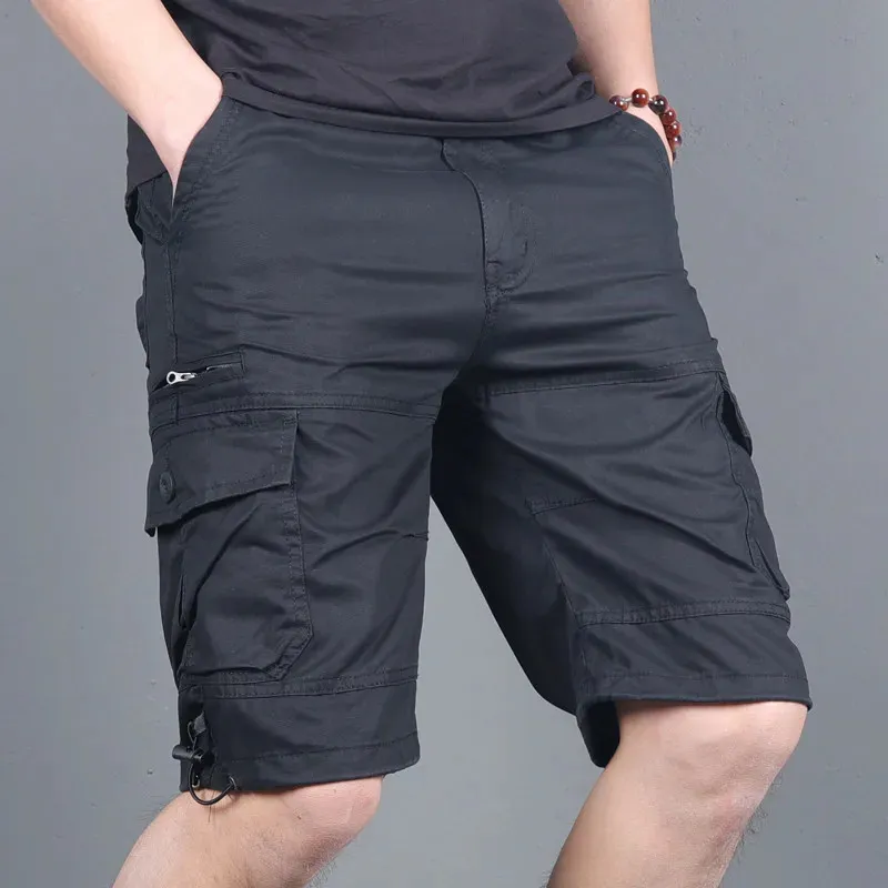 Summer Men Shorts Casual Mens Fashion Cargo Shorts Male Army Workoutshort Homme Cotton Big Pocket Short Men Pant 5XL 240313