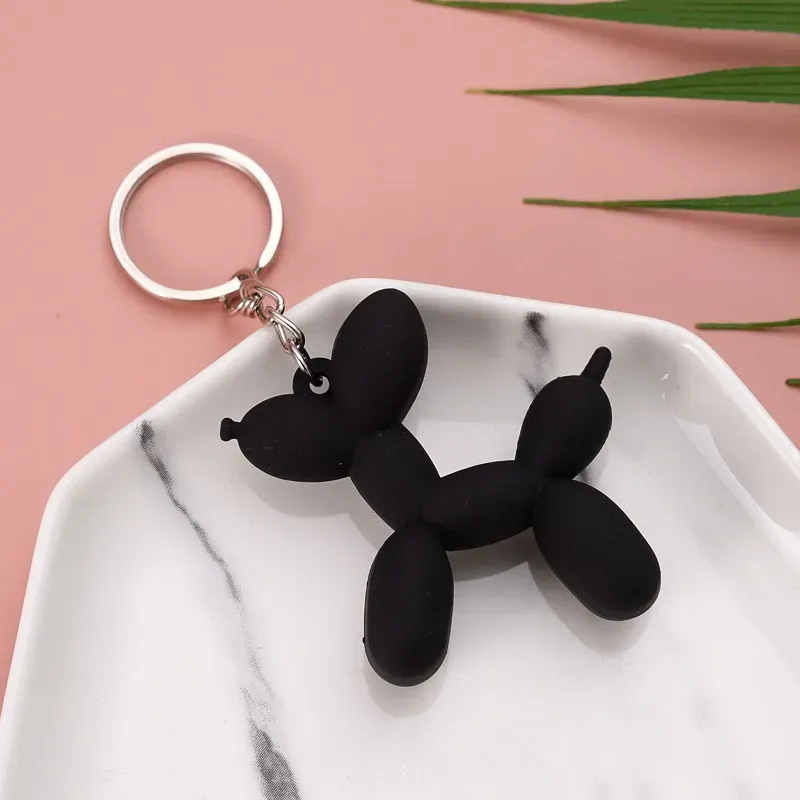 Cartoon Balloon Dog Keychain Colorful Soft Rubber PVC Lovely Keychains For Women Chain Car Key Ring Bag Pendant Jewelry