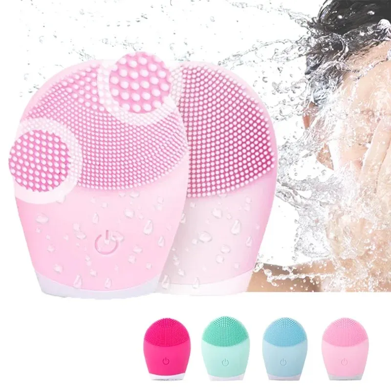 NEW 2024 Silicone Facial Cleansing Brush Electric Face Clean Device Facial Massager Skin Cleaner Sonic Vibration Deep Pore Cleaning Brush