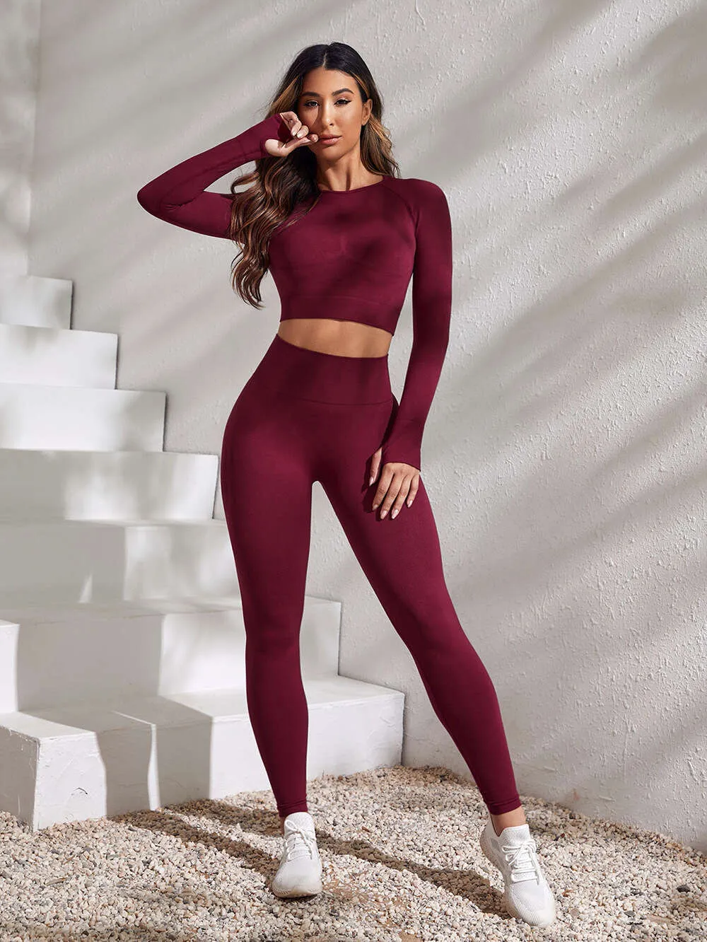 Sexy Yoga Suits Seamless Long Sleeve Tops & High... From Dongdumaoyi, $24.06 | DHgate.Com Sexy Yoga Suits Seamless Long Sleeve Tops & High... From Dongdumaoyi, $24.06 | DHgate.Com