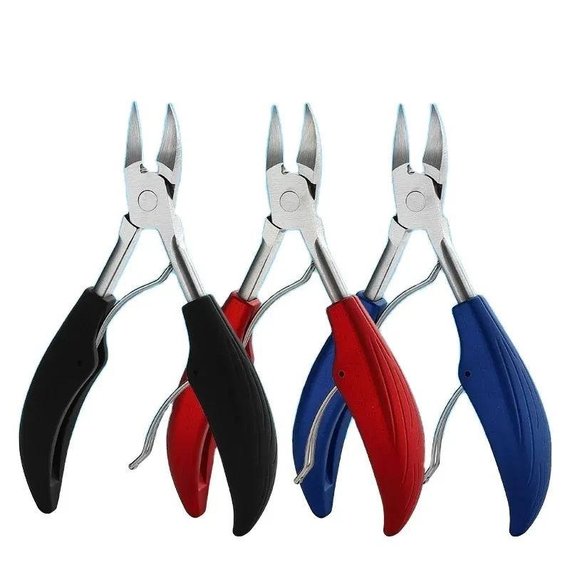 Nail Groove Pliers Bent Nose Plier Dead Skin Clipper Rubber Handle Onychomycosis Ingrowing Nail Clipper Colorful Stainless Steel