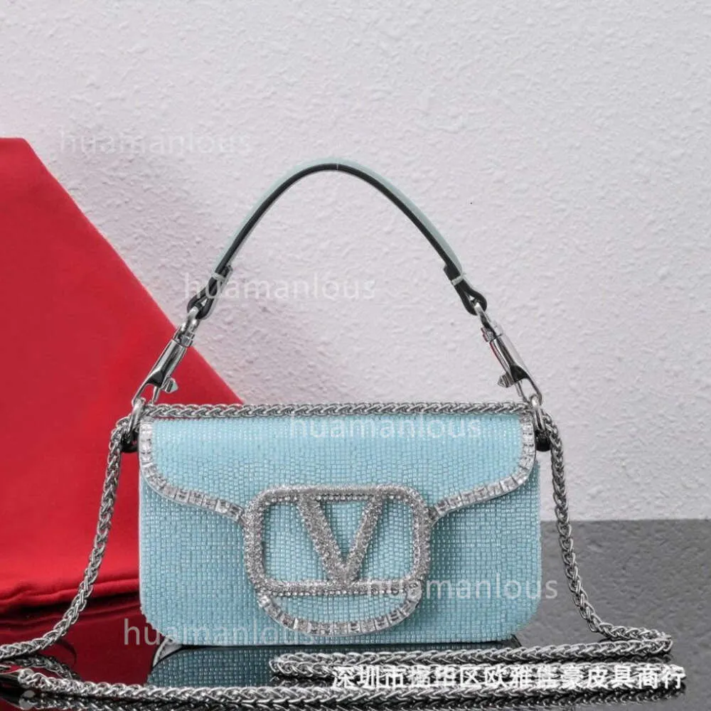 Oryginalny designerka Vlogoo Bag Crystal Woman Walentino Diamond Małe torby TOP BHNINY 2024 LADY WSPARCIE PURSKA NOWOŚĆ SAW SWART CROAT CROSSBODY KOSZYCZNE KOMENTY KM7W