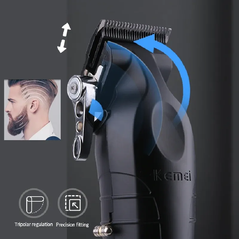 Kemei tondeuse à cheveux professionnelle pour hommes barbe réglable tondeuse à cheveux électrique Rechargeable Machine de coupe de cheveux outil de barbier LXL38
