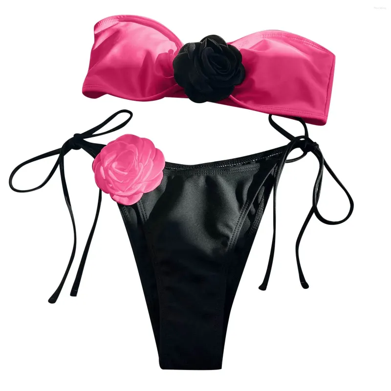 Damen-Bademode, Damen-Bikini-Set, Schnürung, rückenfrei, zweiteilig, Strandkleidung, sexy Bademode, Tankinis, Badeanzug, Frau 2024